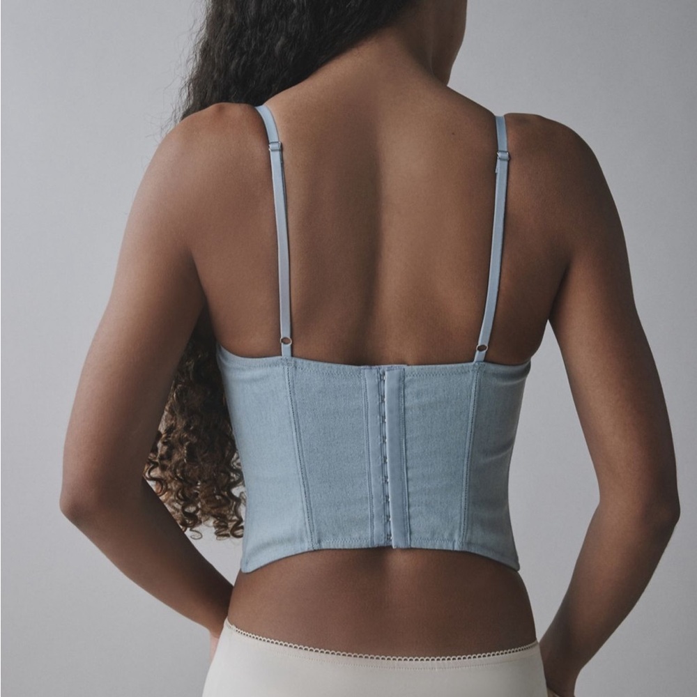 URBAN OUTFITTERS Out From Under Denim Corset Size M - Picture 3 of 3